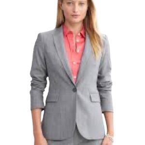 Banana Republic NWT Lightweight Wool Blazer Light Gray Lined Jacket Women’s 2